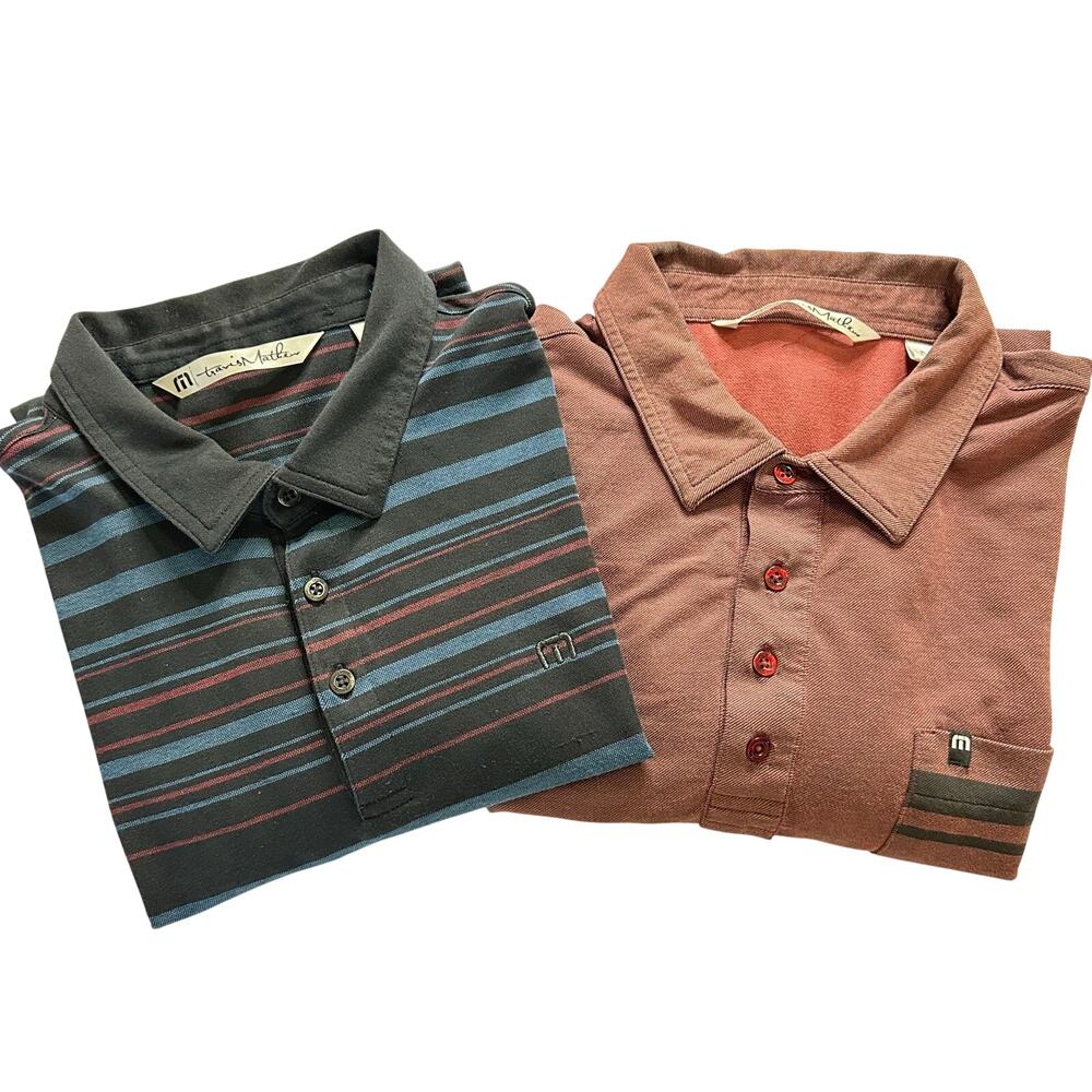 Travis Mathew Polo Shirt Lot Bundle Burgundy Blue Black Golf Performance Mens XL